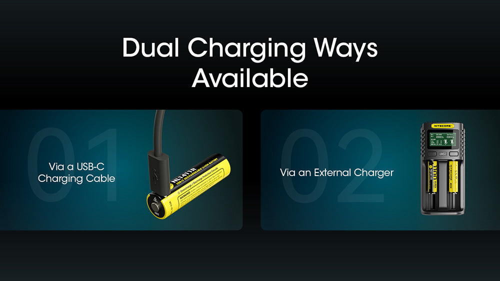 Batterie Nitecore NL1411R 1100mAh 14500 Rechargeable avec Port USB-C