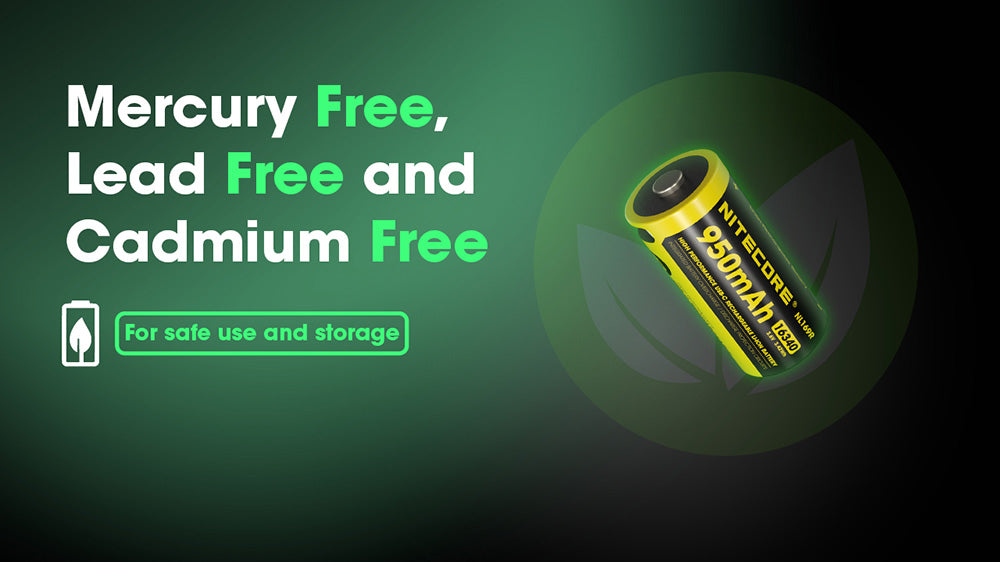 Batterie Nitecore NL169R 950mAh 16340 Rechargeable avec Port USB-C