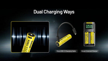 Nitecore NL2155HPR 5500mAh Rechargeable 21700 Battery - 20A USB-C Port