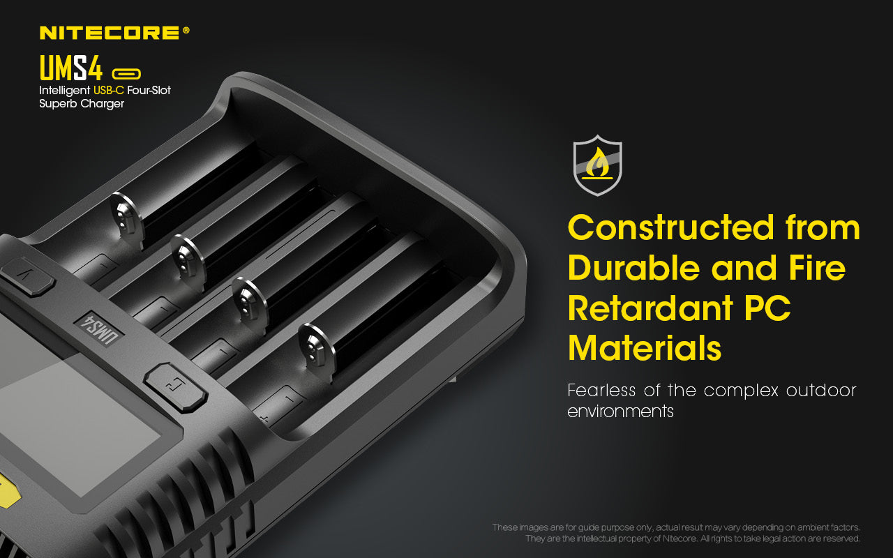 Nitecore UMS4 Universal Intelligent Charger - 4 Slots - 3000mA Max USB