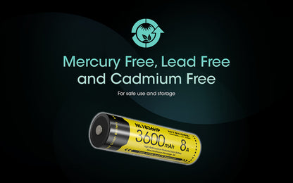 Batterie Nitecore NL1836HP 3600mAh 18650 Rechargeable - 8A Haute Performance