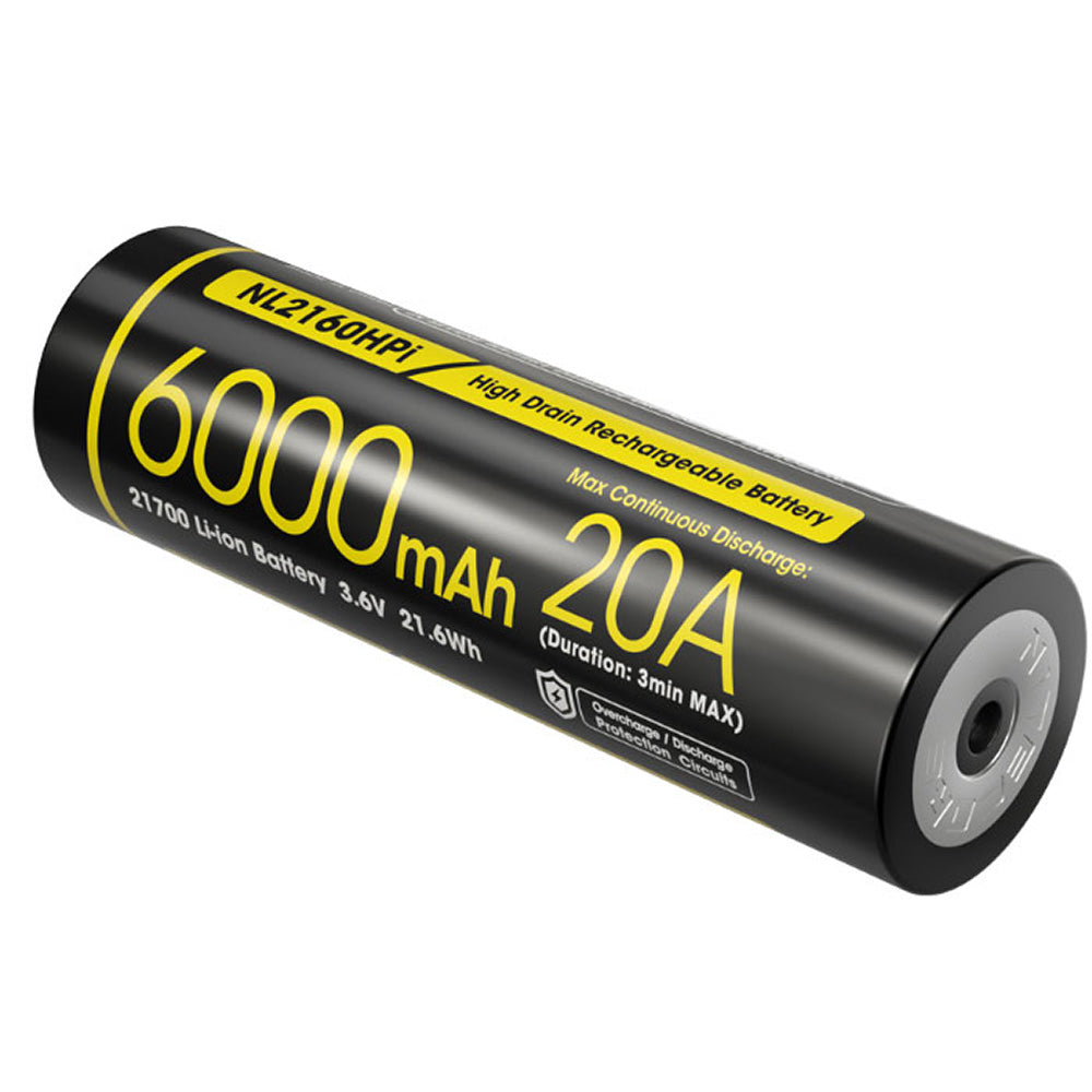 Batterie Nitecore NL2160HPi 6000mAh 21700i Rechargeable - 20A Haute Performance