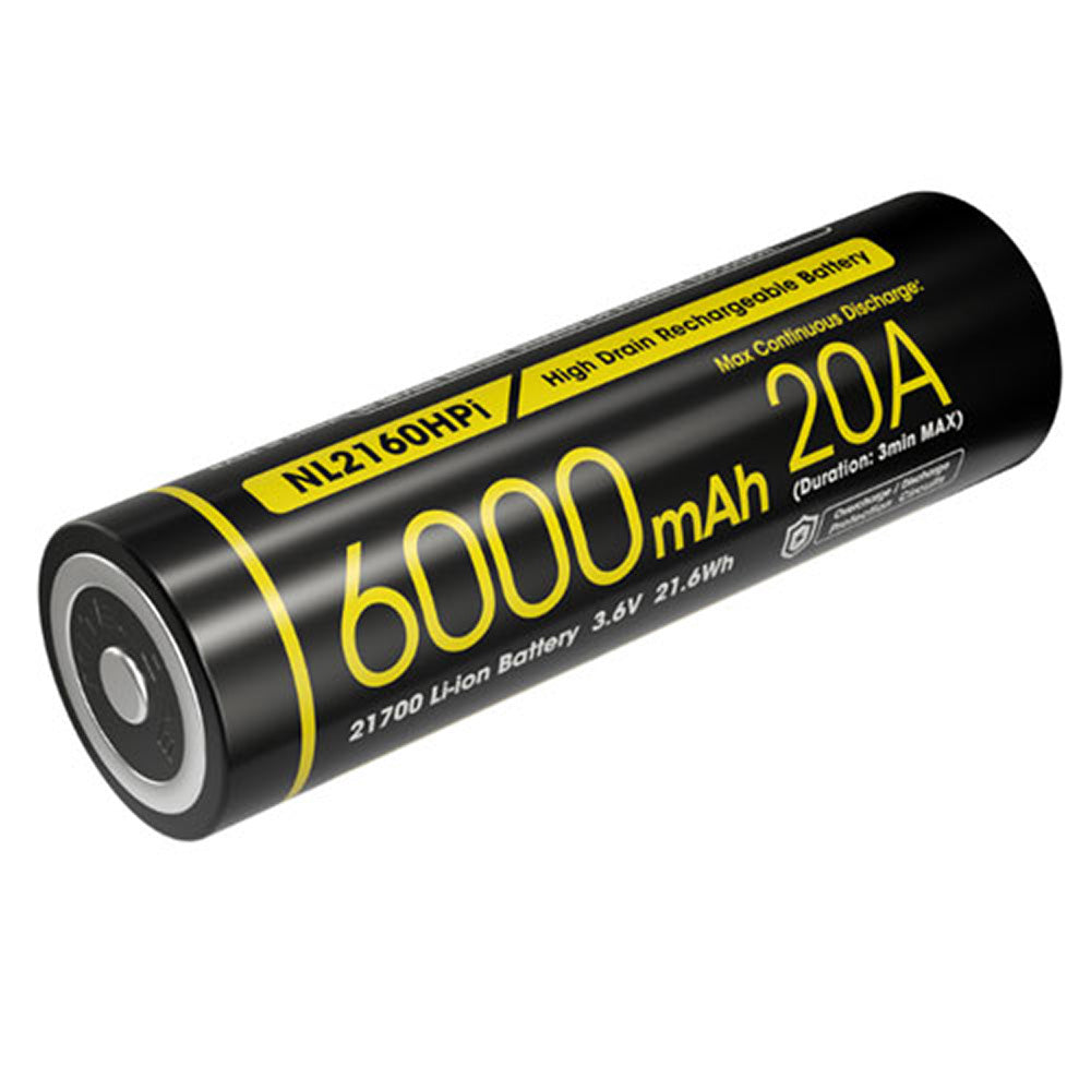 Nitecore NL2160HPi 6000mAh Rechargeable 21700i Battery - 20A High Performance