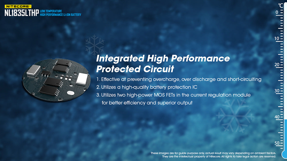 Batterie Nitecore NL1835LTHP 3500mAh 18650 Rechargeable - Performance en Températures Extrêmes