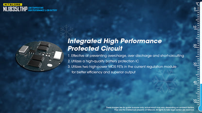 Batterie Nitecore NL1835LTHP 3500mAh 18650 Rechargeable - Performance en Températures Extrêmes