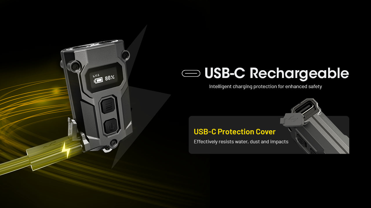 Nitecore TINI 3 600 Lumens 3 Color Temperatures Keychain Flashlight - OLED Display
