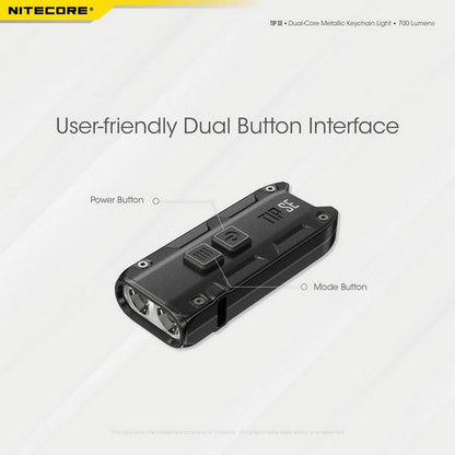 Nitecore TIP SE 700 Lumens - Mini Lampe de poche Porte-Clés Rechargeable USB-C