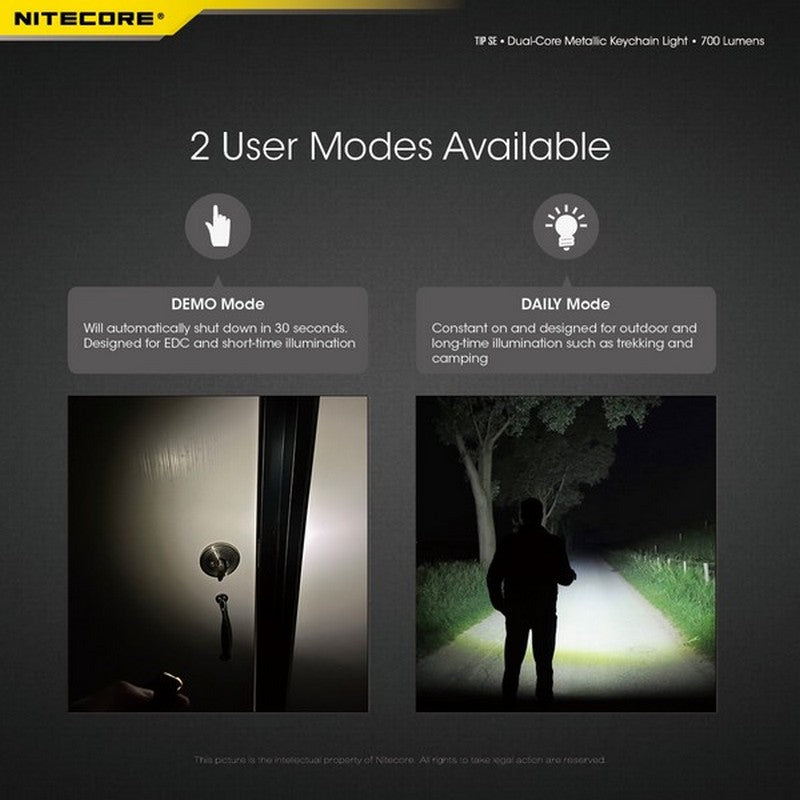 Nitecore TIP SE 700 Lumens - Mini Lampe de poche Porte-Clés Rechargeable USB-C