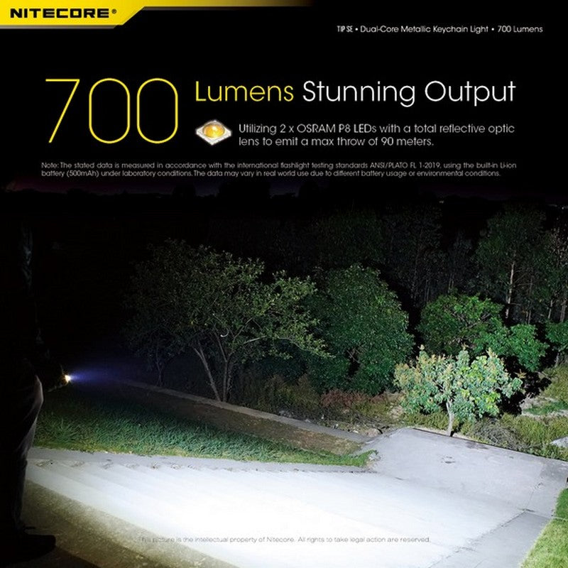 Nitecore TIP SE 700 Lumens - Mini Lampe de poche Porte-Clés Rechargeable USB-C