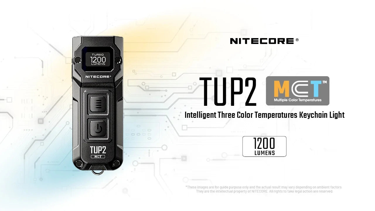 Nitecore TUP2 1200 Lumens  OLED Display - 3 Color Temperatures Keychain Flashlight