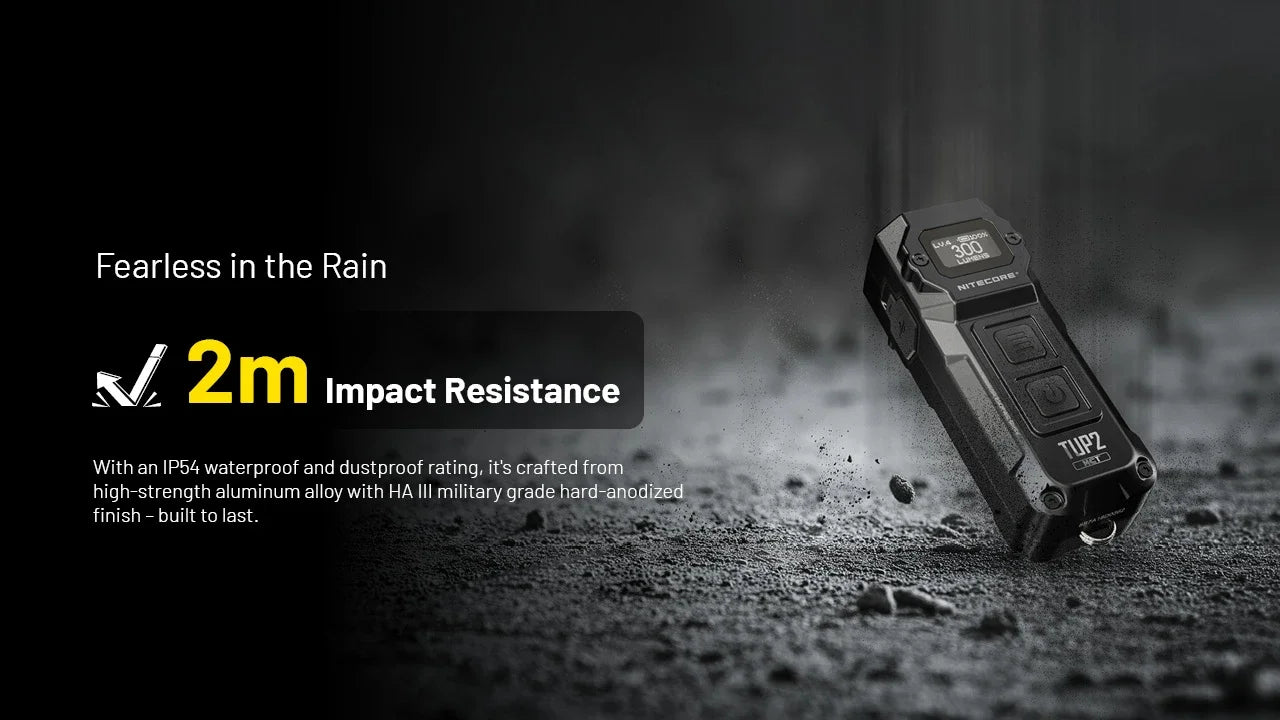 Nitecore TUP2 1200 Lumens  OLED Display - 3 Color Temperatures Keychain Flashlight