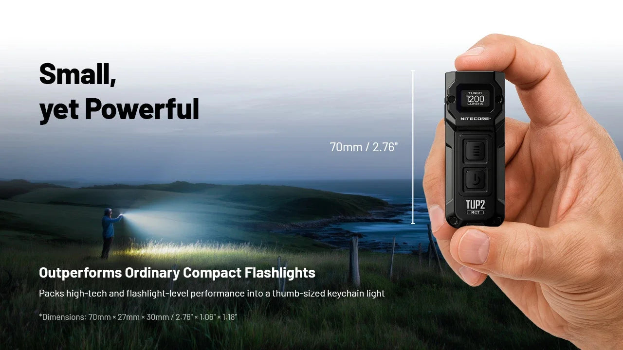 Nitecore TUP2 1200 Lumens  OLED Display - 3 Color Temperatures Keychain Flashlight